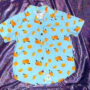 Boys oranges button down shirt